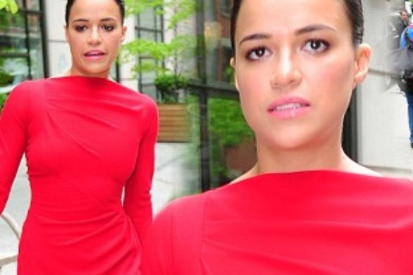 Michelle Rodriguez w czerwonej sukience