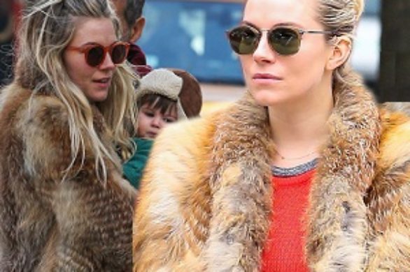 Sienna  Miller w ulubionym futrze