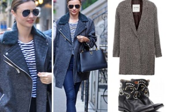 Miranda Kerr w oversizowym płaszczu