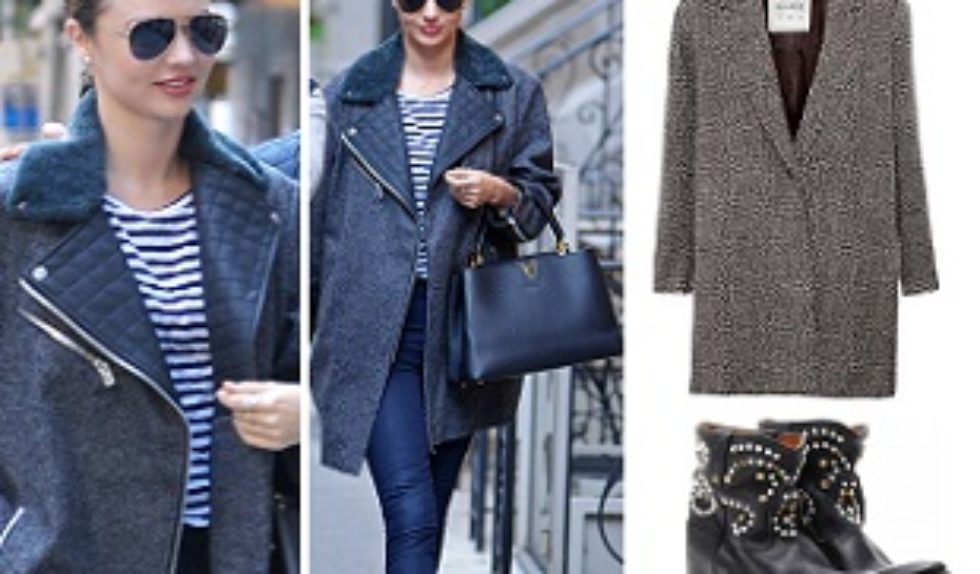 Miranda Kerr w oversizowym płaszczu
