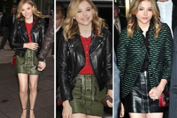Chloe Grace Moretz uwielbia skórzane mini