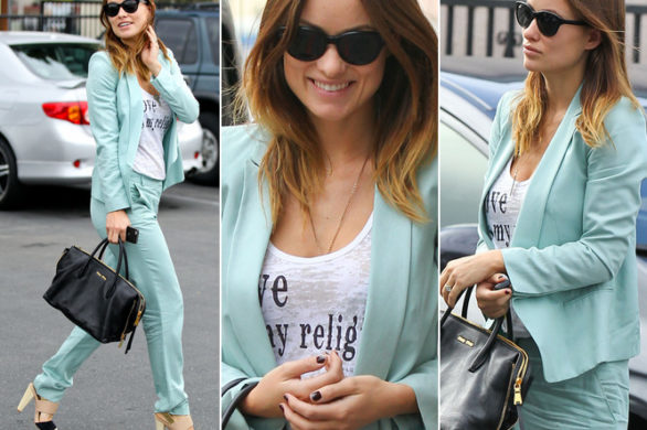 Olivia Wilde w pastelowym garniturze (FOTO)
