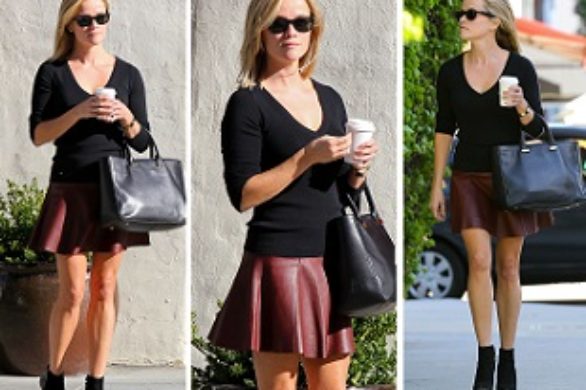 Reese Witherspoon w bordowej spódnicy