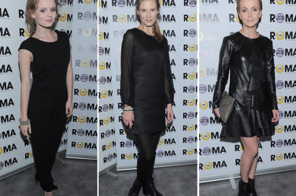 Gwiazdy w czarnych stylizacjach na premierze w Teatrze ROMA