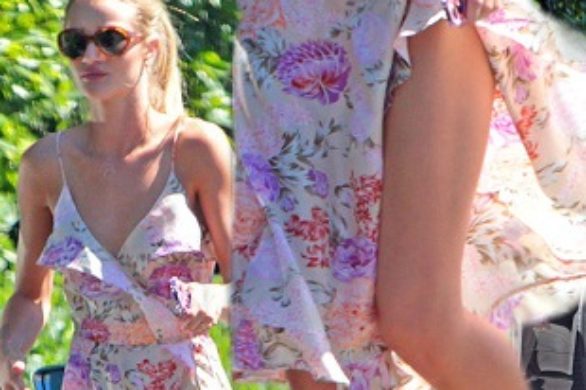 Rosie Huntington-Whiteley w letniej sukience