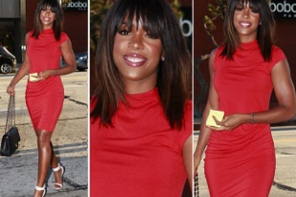 Kelly Rowland w czerwonej sukience (FOTO)