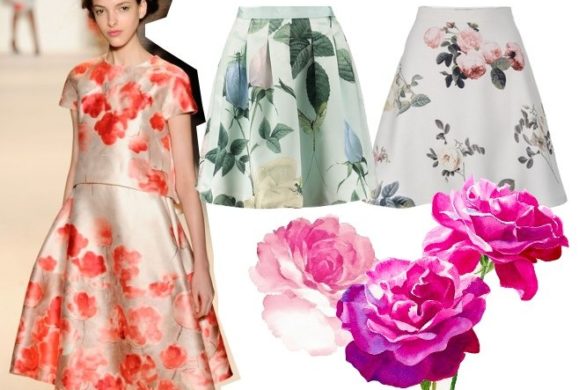 Rozkloszowana spódnica w róże (FOTO)