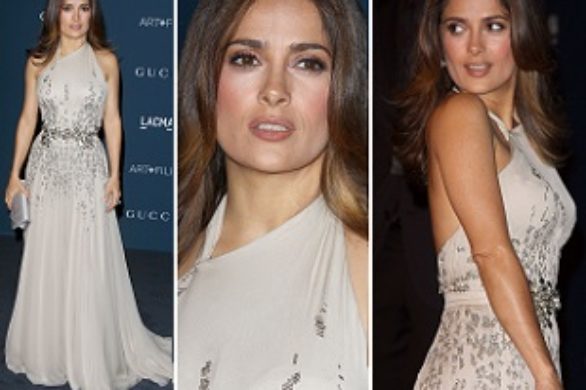 Salma Hayek w sukience Gucci
