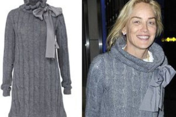 Sharon Stone bez makijażu w swetrze Bizuu (FOTO)