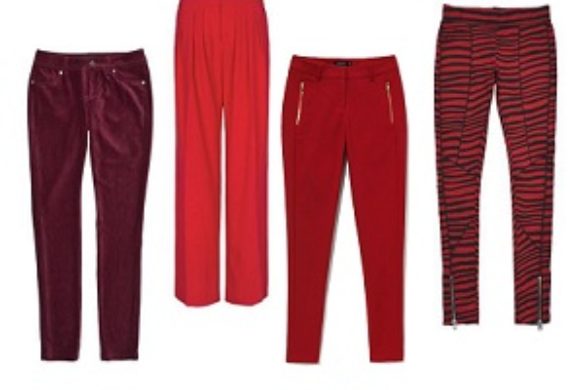 Przegląd spodni –  bordo i czerwień