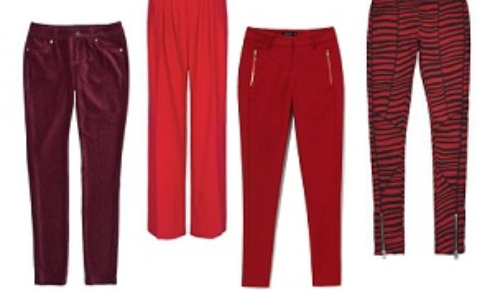 Przegląd spodni –  bordo i czerwień