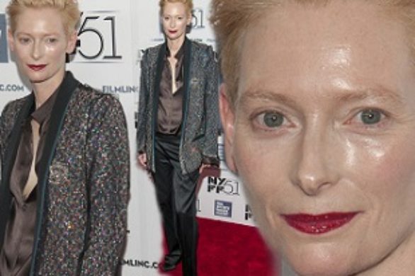 Tilda Swinton w błyszczącej marynarce(FOTO)