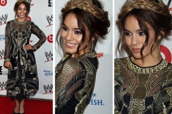 Vanessa Hudgens w czarno-złotej sukni Temperley London