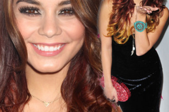 Vanessa Hudgens w czarnej sukni vintage