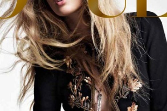 Ciężarna Ymre Stiekema w holenderskim Vogue