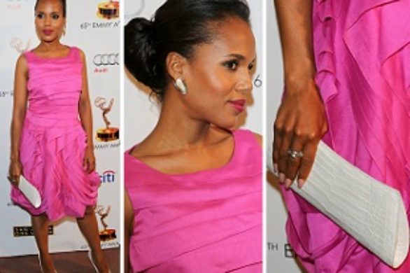 Kerry Washington w różowej sukience