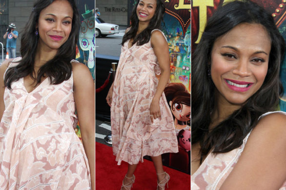 Zachwycająca Zoe Saldana w ciążowej kreacji (FOTO)