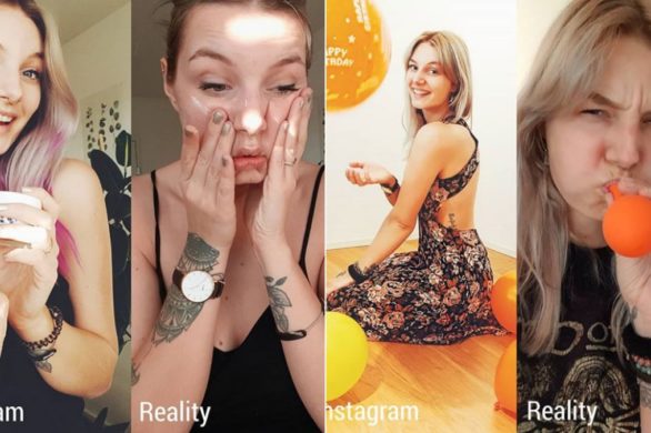 Szminka na zębach i cienie pod oczami. Dziewczyna demaskuje instagramowe modelki