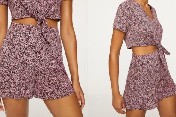 Ten śliczny komplet w kolorze malwowym to hit lata! Wygląda cudnie na każdej figurze!