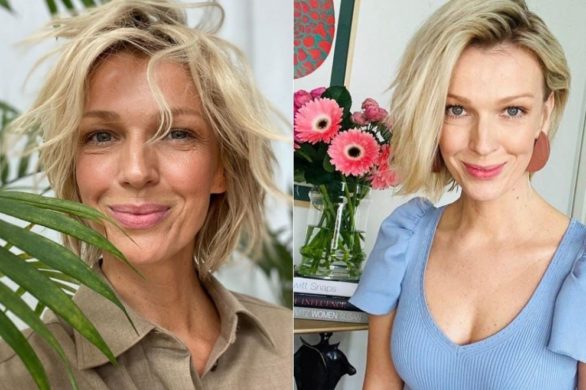 Maga Mołek w jesiennej stylizacji. Biały płaszcz to mocny trend sezonu