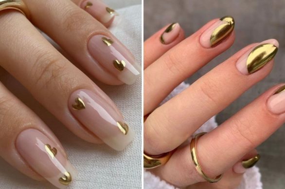 Manicure dla minimalistek ze złotem w roli głównej – elegancki i wyrazisty