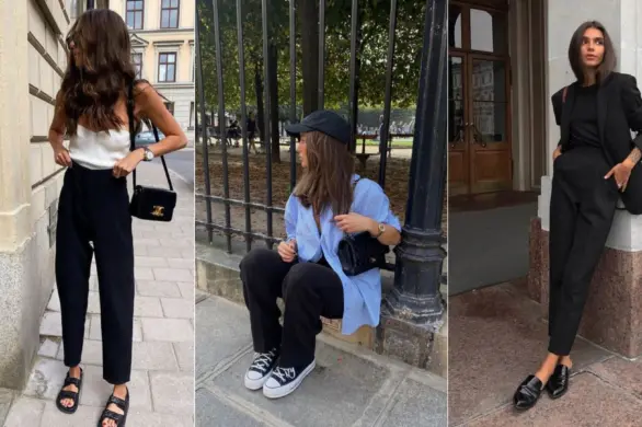 Proste i eleganckie sposoby na noszenie czarnych spodni