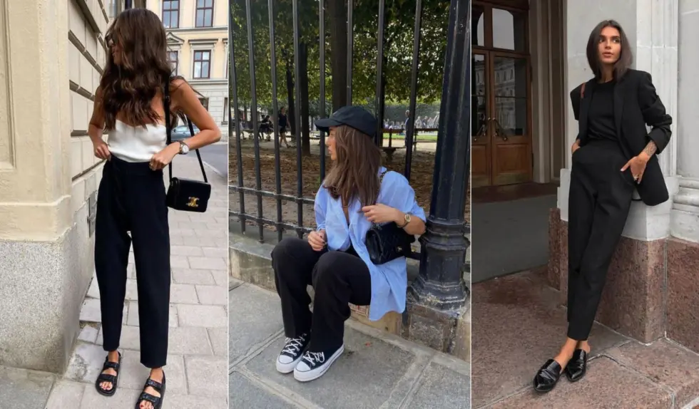 Proste i eleganckie sposoby na noszenie czarnych spodni