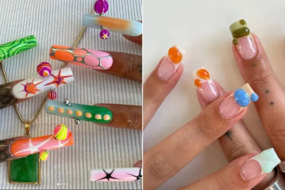 Manicure inspirowany Y2K. Przeniesie Cię prosto do 2000 roku