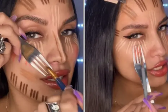 Konturowanie twarzy widelcem. Skuteczny sposób na uzyskanie właściwych proporcji