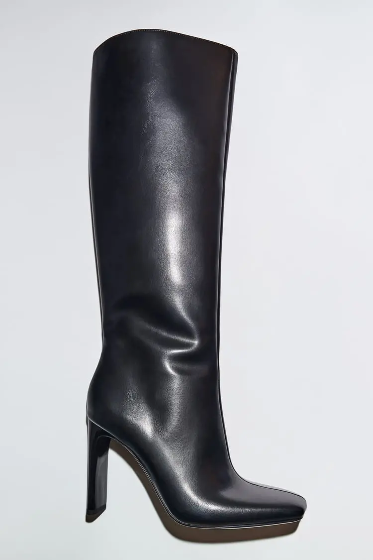 czarne kozaki na obcasie