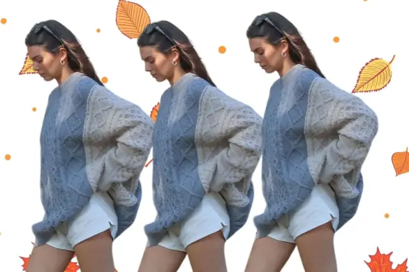Jesienna stylizacja Kendall Jenner – sweter oversize i buty-skarpetki Bottega Veneta