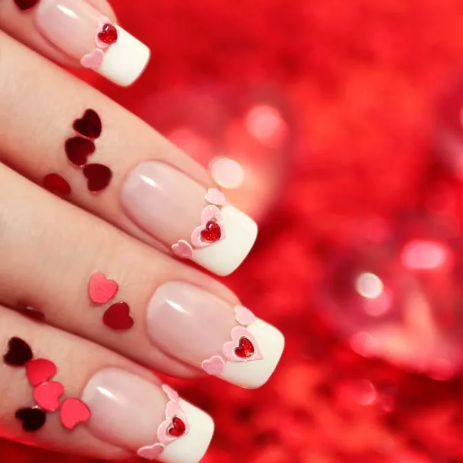 paznokcie na walentynki