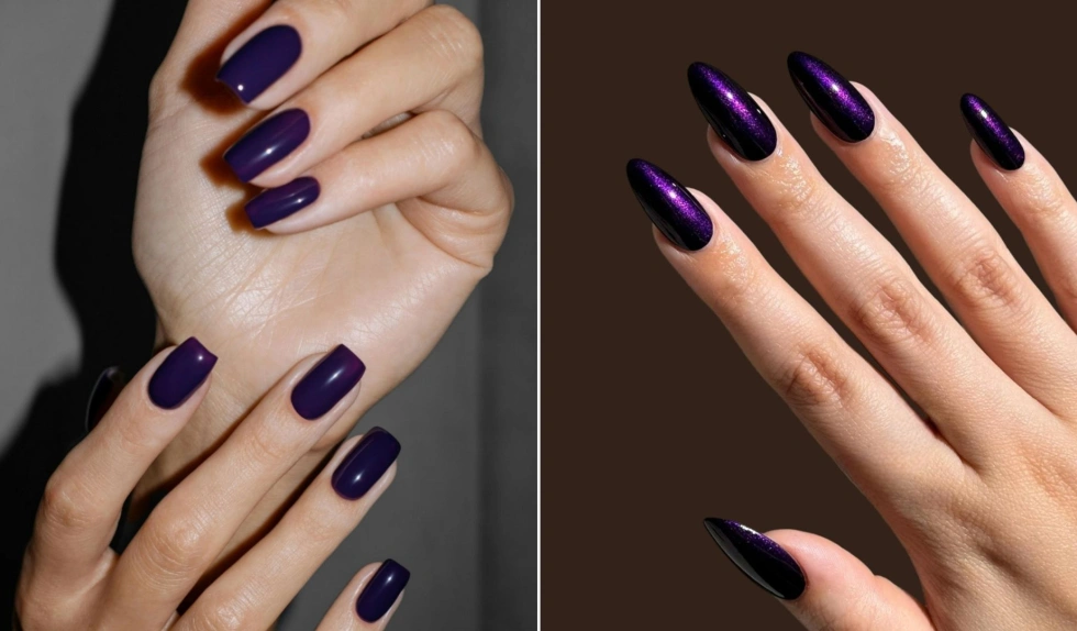 Bakłażanowe paznokcie na jesień 2025 łączą elegancję z odrobiną magii. Zobacz inspiracje