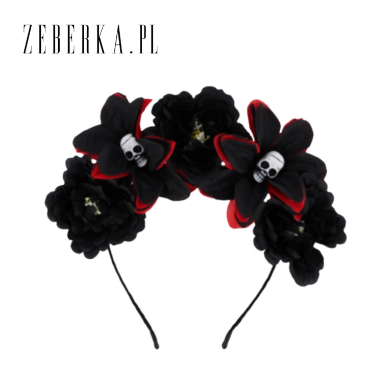 czarna opaska do włosów na halloween