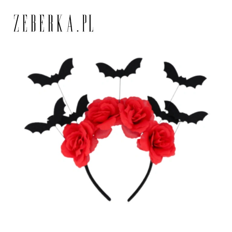 czerwona opaska do włosów na halloween
