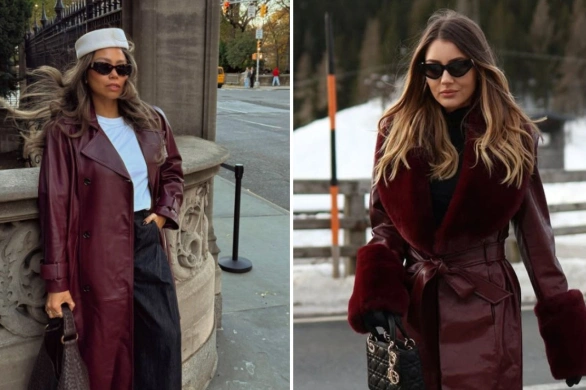 Ten płaszcz w kolorze dark plum ma w szafie każda fashionistka