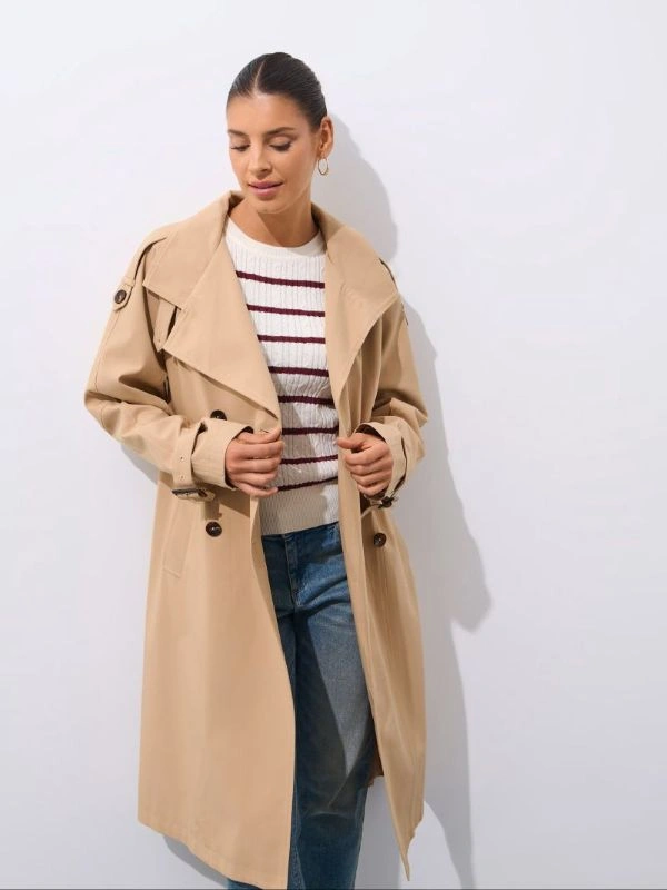 Trencz z bawełny i wiskozy