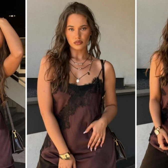 Alicja Szemplińska pozuje na Instagramie w modnej slip dress.